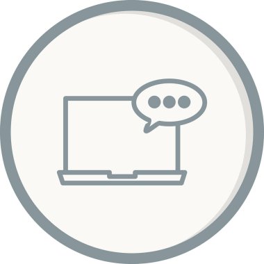 Bilgisayar. Web simgesi basit bir illüstrasyon. Neon İşareti