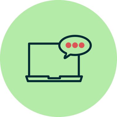 İleti ikonu vektör illüstrasyon tasarımı içeren dizüstü bilgisayar