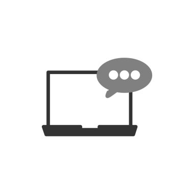 İleti ikonu vektör illüstrasyon tasarımı içeren dizüstü bilgisayar