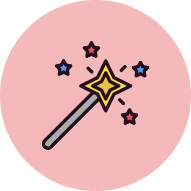 Sihirli değnek ikonu. Vektör İllüstrasyonu