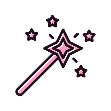 Sihirli çubuk simgesi vektör çizimi