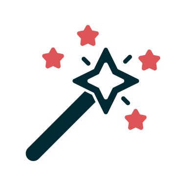  Ağ için sihirli değnek vektör simgesinin çizimi