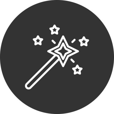  Ağ için sihirli değnek vektör simgesinin çizimi