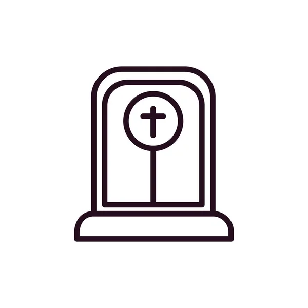Gravestone Line Icon Outline Vector Sign Linear Pictogram Isolated White — 스톡 벡터