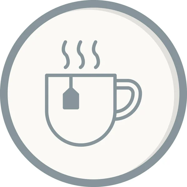 Tea Cup Vector Line Icon — Stock Vector