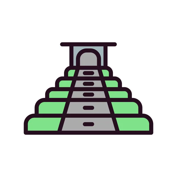 Church Tower Icon Outline Symbol Vector Illustration — ストックベクタ