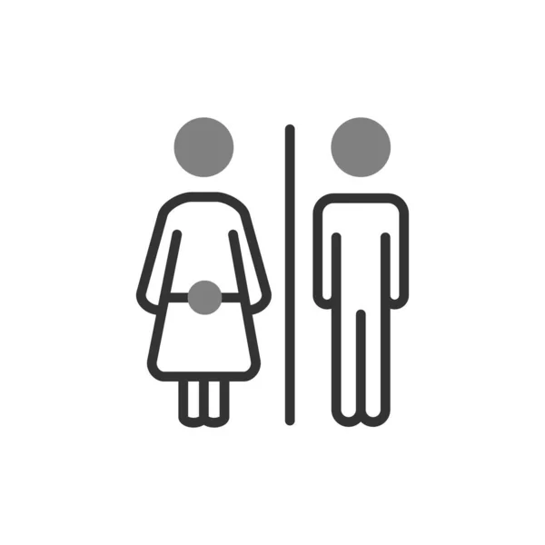 Toilet Sign Icon Flat Design Style — Image vectorielle