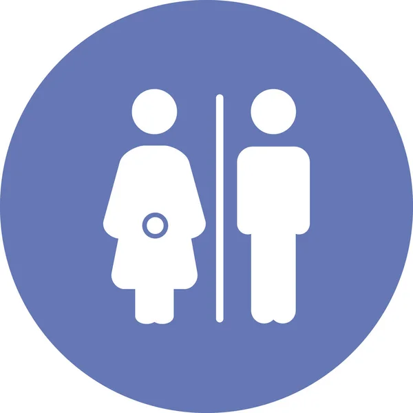 Toilet Sign Icon Flat Design Style — Stock Vector