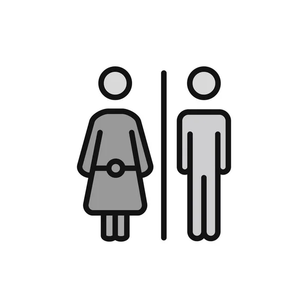 Toilet Sign Icon Flat Design Style —  Vetores de Stock