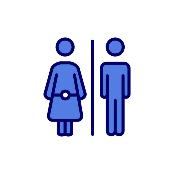 Toilet Sign Icon Flat Design Style — Stock Vector
