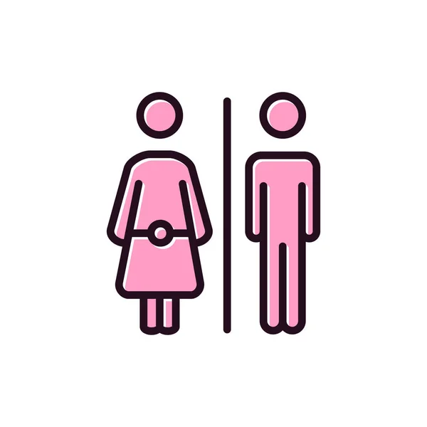 Toilet Sign Icon Flat Design Style — Stock Vector