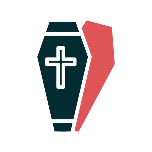 Coffin Cross Icon Vector Illustration Design — Stockvektor