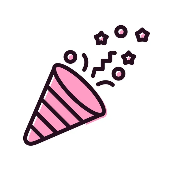 Birthday Party Confetti Line Vector Icon — стоковый вектор