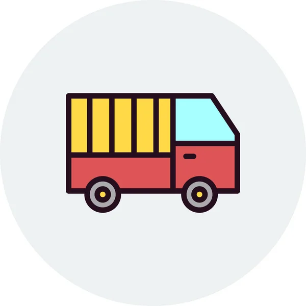 Levering Vrachtwagen Pictogram Vector Illustratie — Stockvector