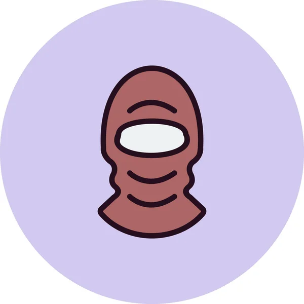 Μπαλακλάβα Σύμβολο Μάσκα Απλή Εικόνα Σιλουέτα — Διανυσματικό Αρχείο