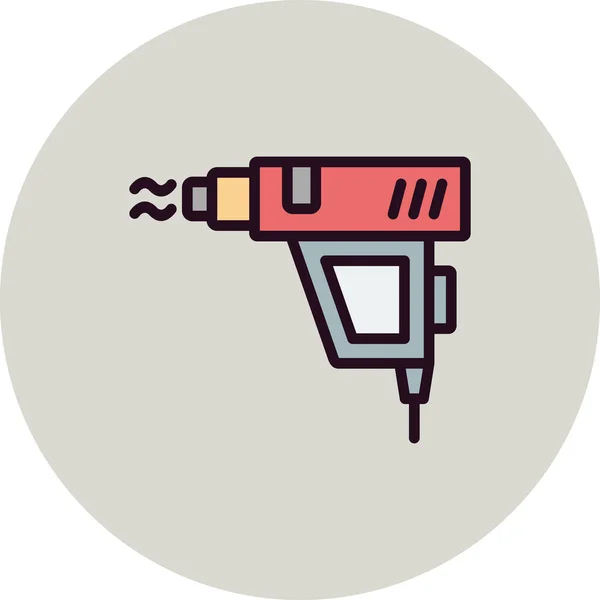 Icône Glyphe Pistolet Thermique Symbole Silhouette — Image vectorielle
