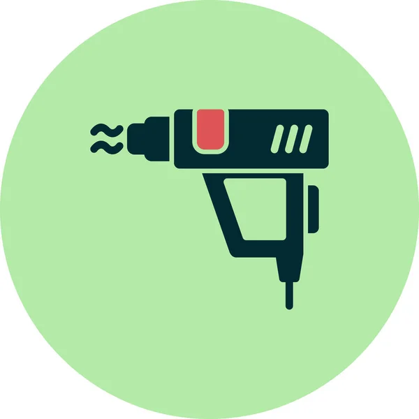 Icône Glyphe Pistolet Thermique Symbole Silhouette — Image vectorielle