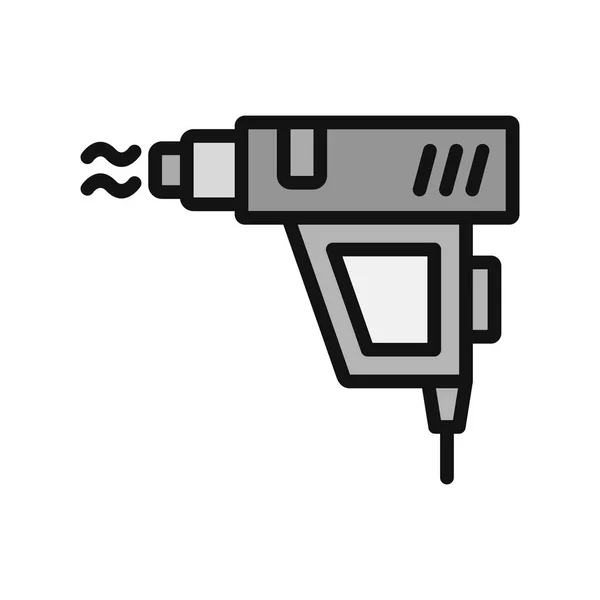 Значок Тепловым Пистолетом Символ Силуэта — стоковый вектор