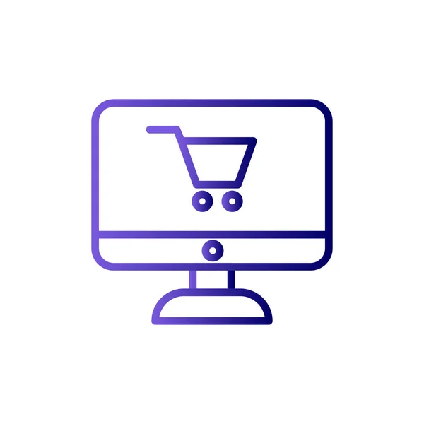 Illustrazione Vettoriale Icona Dello Shopping Online — Vettoriale Stock