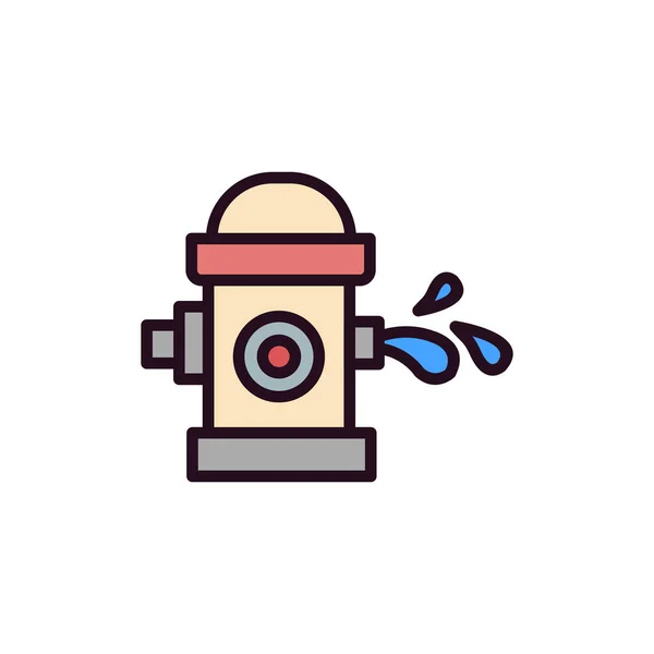 Vector Illustration Icon Street Fire Hydrant Water Drops — Stock vektor