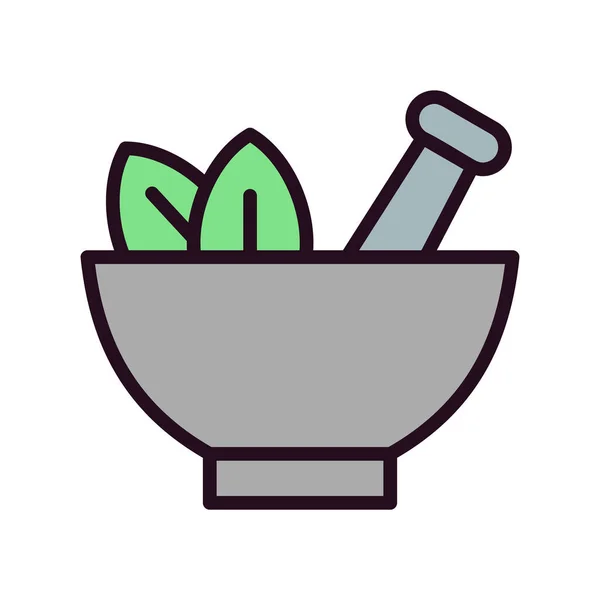 Mortar Pestle Icon Vector Illustration — Stock Vector