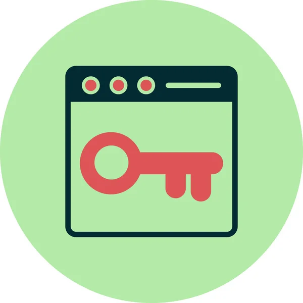 Browser Keyword Password Icon Simple Vector Design — Stock Vector