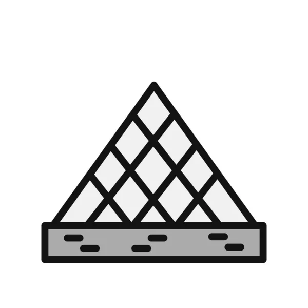 Vector Illustratie Van Louvre Modern Icoon — Stockvector