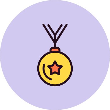 Madalya simgesi, vektör illüstrasyonu  