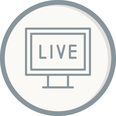 lcd. Web simgesi basit bir illüstrasyon. Pc Canlı Yayın