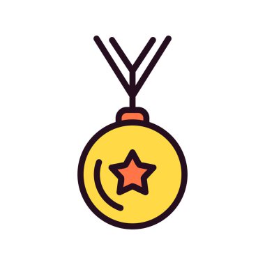 Madalya simgesi, vektör illüstrasyonu  