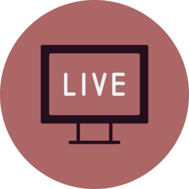 Pc Canlı Yayın simgesinin vektör illüstrasyonu 