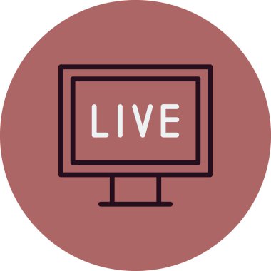 Pc Canlı Yayın simgesinin vektör illüstrasyonu 