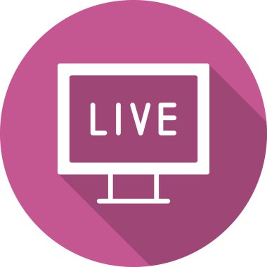 Pc Canlı Yayın simgesinin vektör illüstrasyonu 