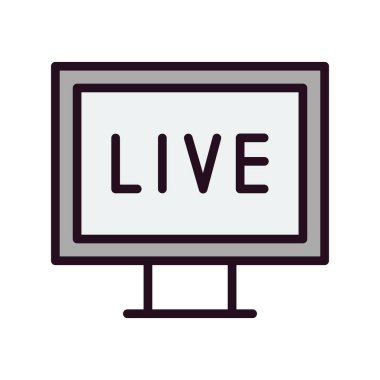 Pc Canlı Yayın simgesinin vektör illüstrasyonu 