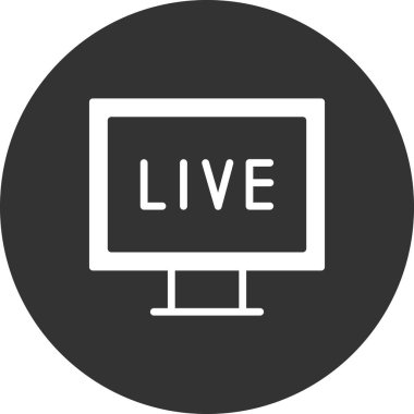 Pc Canlı Yayın simgesinin vektör illüstrasyonu 