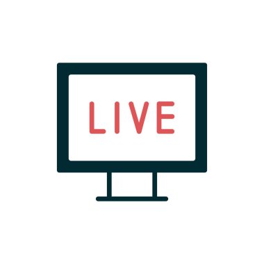 Pc Canlı Yayın simgesinin vektör illüstrasyonu 
