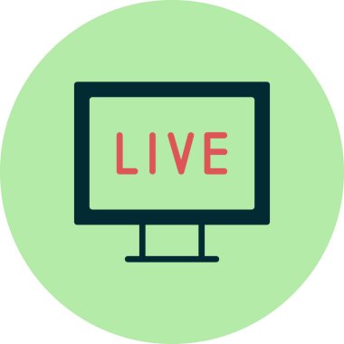 Pc Canlı Yayın simgesinin vektör illüstrasyonu 