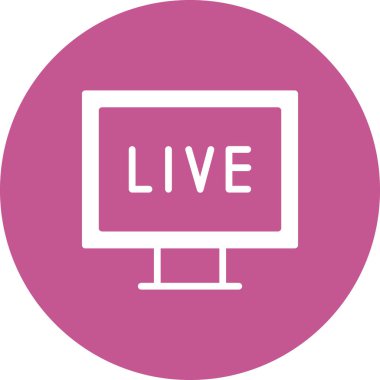 Pc Canlı Yayın simgesinin vektör illüstrasyonu 