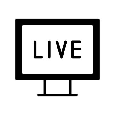 Pc Canlı Yayın simgesinin vektör illüstrasyonu 