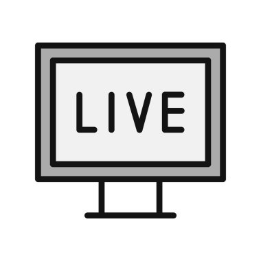 Pc Canlı Yayın simgesinin vektör illüstrasyonu 
