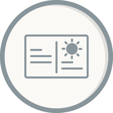 Kartpostal simgesi vektör illüstrasyonu 