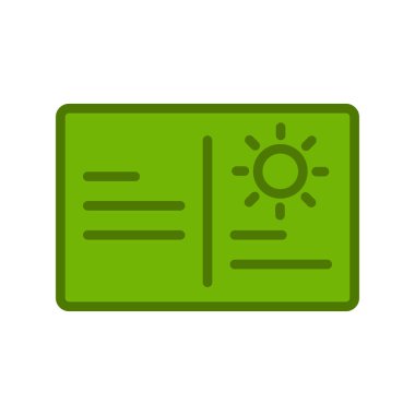 Kartpostal simgesi vektör illüstrasyonu 