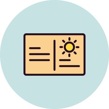 Kartpostal simgesi vektör illüstrasyonu 