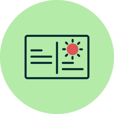 Kartpostal simgesi vektör illüstrasyonu 