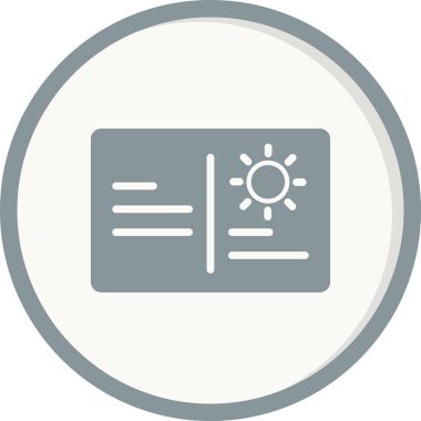 Kartpostal simgesi vektör illüstrasyonu 