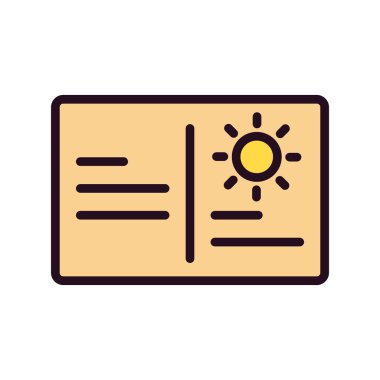 Kartpostal simgesi vektör illüstrasyonu 