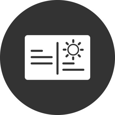 Kartpostal simgesi vektör illüstrasyonu 