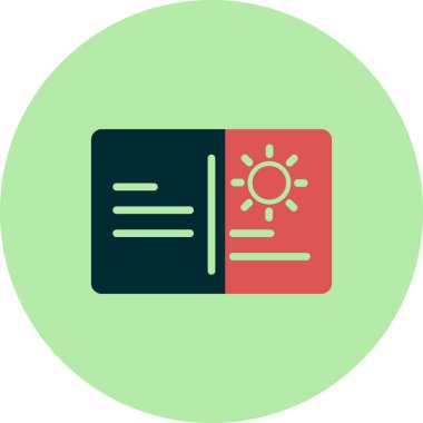 Kartpostal simgesi vektör illüstrasyonu 