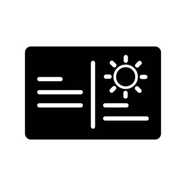 Kartpostal simgesi vektör illüstrasyonu 