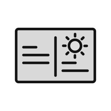 Kartpostal simgesi vektör illüstrasyonu 